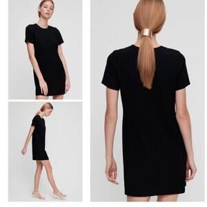 BABATON | Aritzia Patricio Black Crepe Short Sleeve Mini Dress Size 8